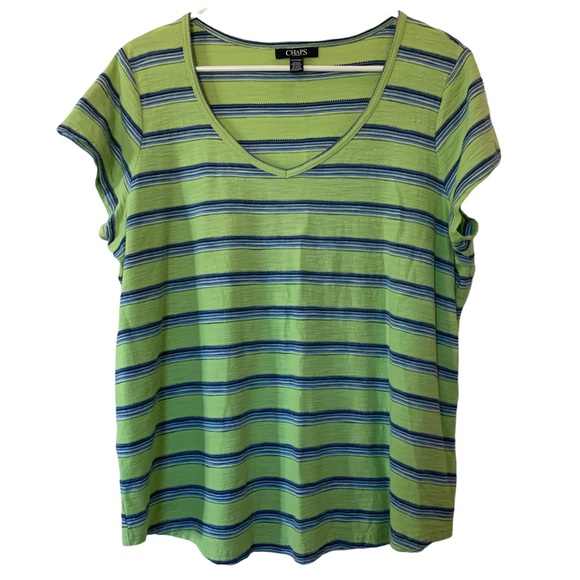 Chaps Green V-Neck T-Shirt * 1X - Picture 8 of 8